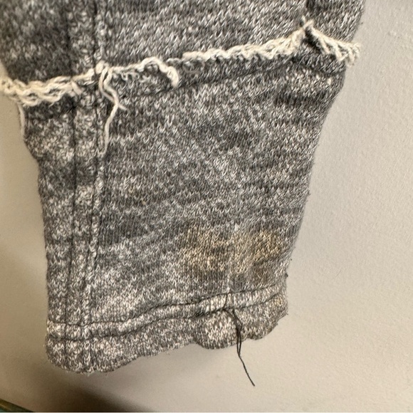 Free People Denim/Knit Hoodie Jacket Distressed Size Small - Picture 10 of 16